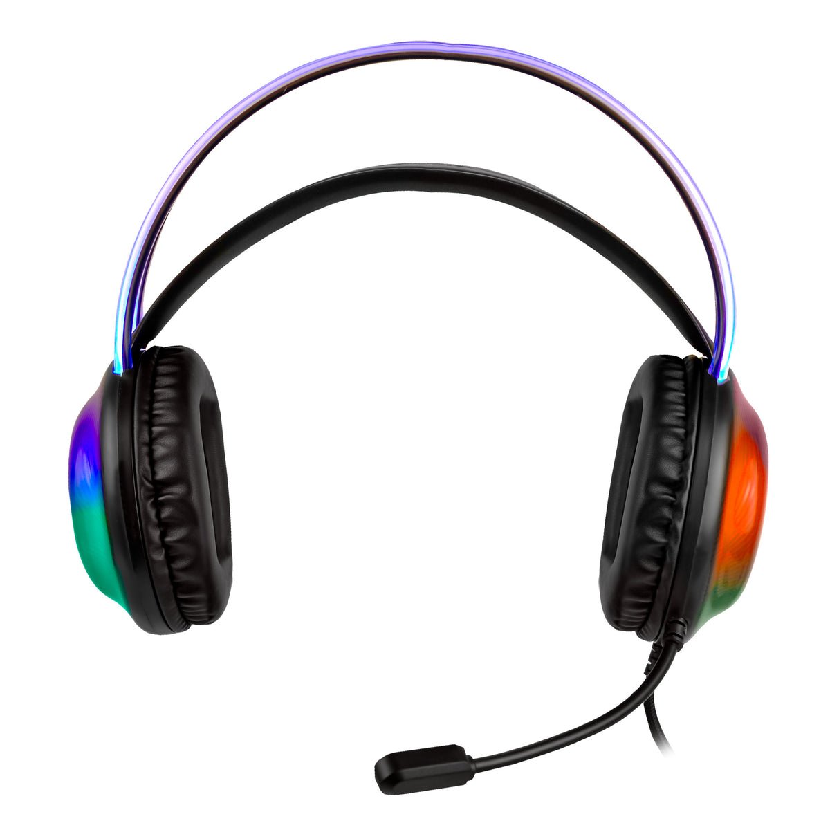 DIADEMA GAMER TRANSPARENTE RGB - HELUMO