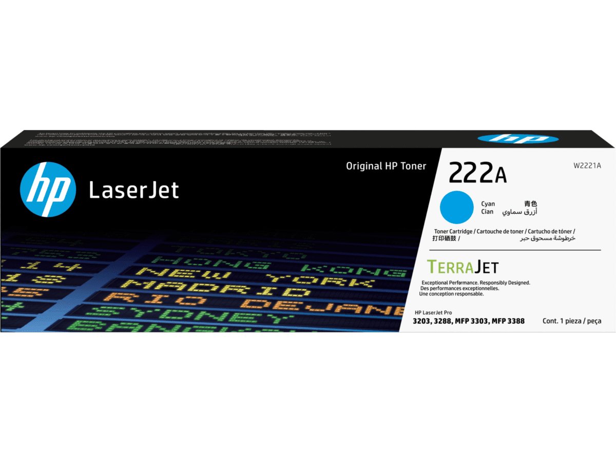 HP 222A CYAN ORIGINAL LASERJET TONER CARTRIDGE