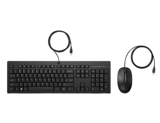 COMBO TECLADO Y MOUSE OPTICO HP 225 CON CABLE USB-A 1200DPI 1YW