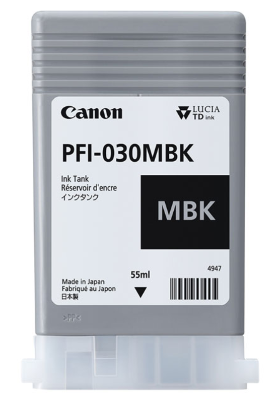CARTUCHO INKJET PFI-030 MBK MATTE NEGRO 55ML P TA20 TA30