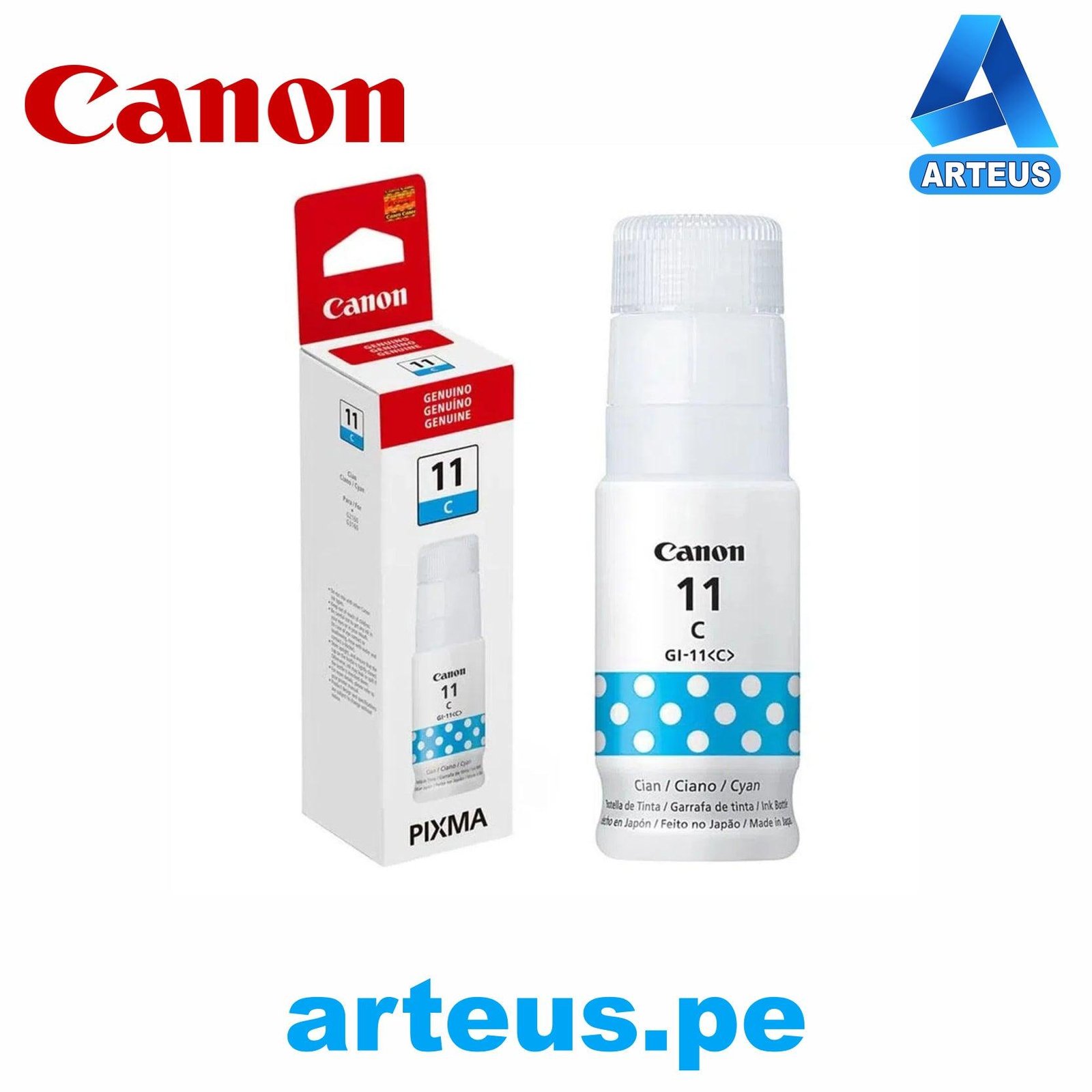 BOTELLA DE TINTA GI-11 C CYAN 70ML PARA PIXMA G3160 G2160