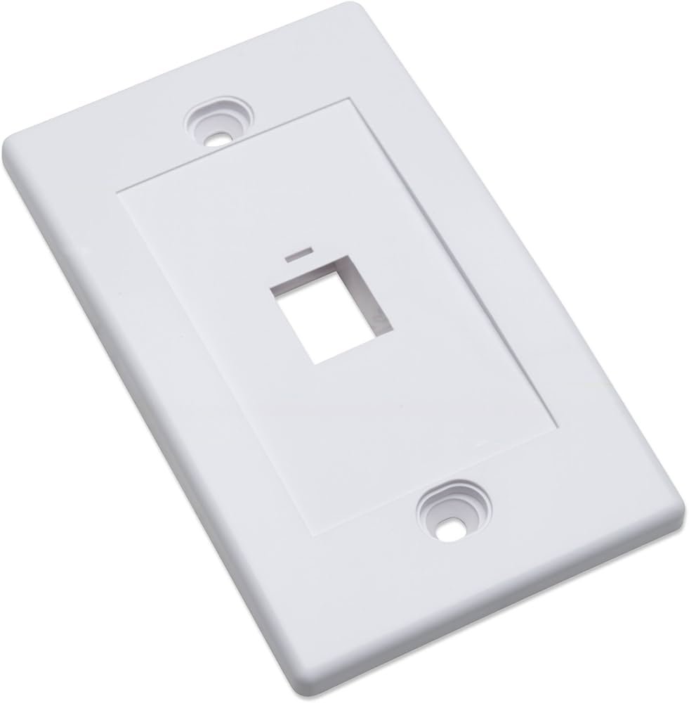 TAPA DE PARED FACEPLATE PLACA 1 PUERTO BLANCO