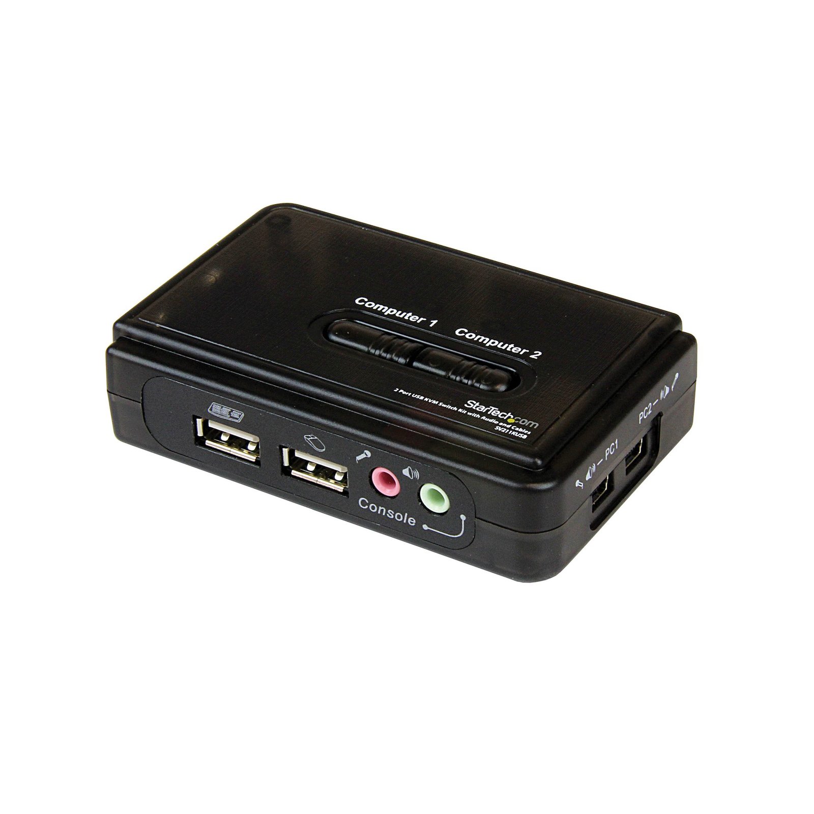 JUEGO KIT CONMUTADOR KVM 2 PUERTOS USB AUDIO VIDEO VGA CABL.S